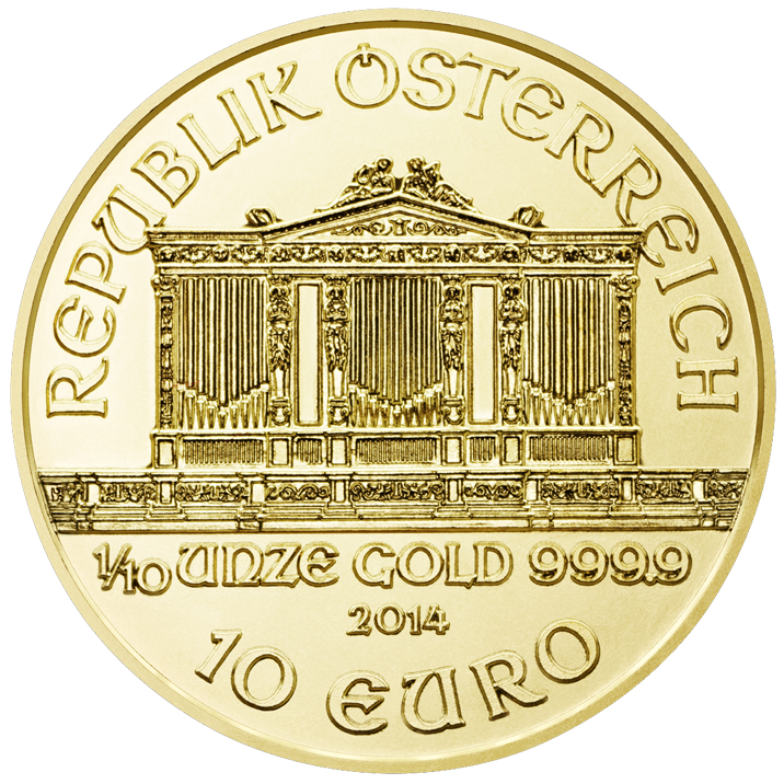 Avstrijski Dunajski filharmonik Au 3,11035 g (1/10 oz.)